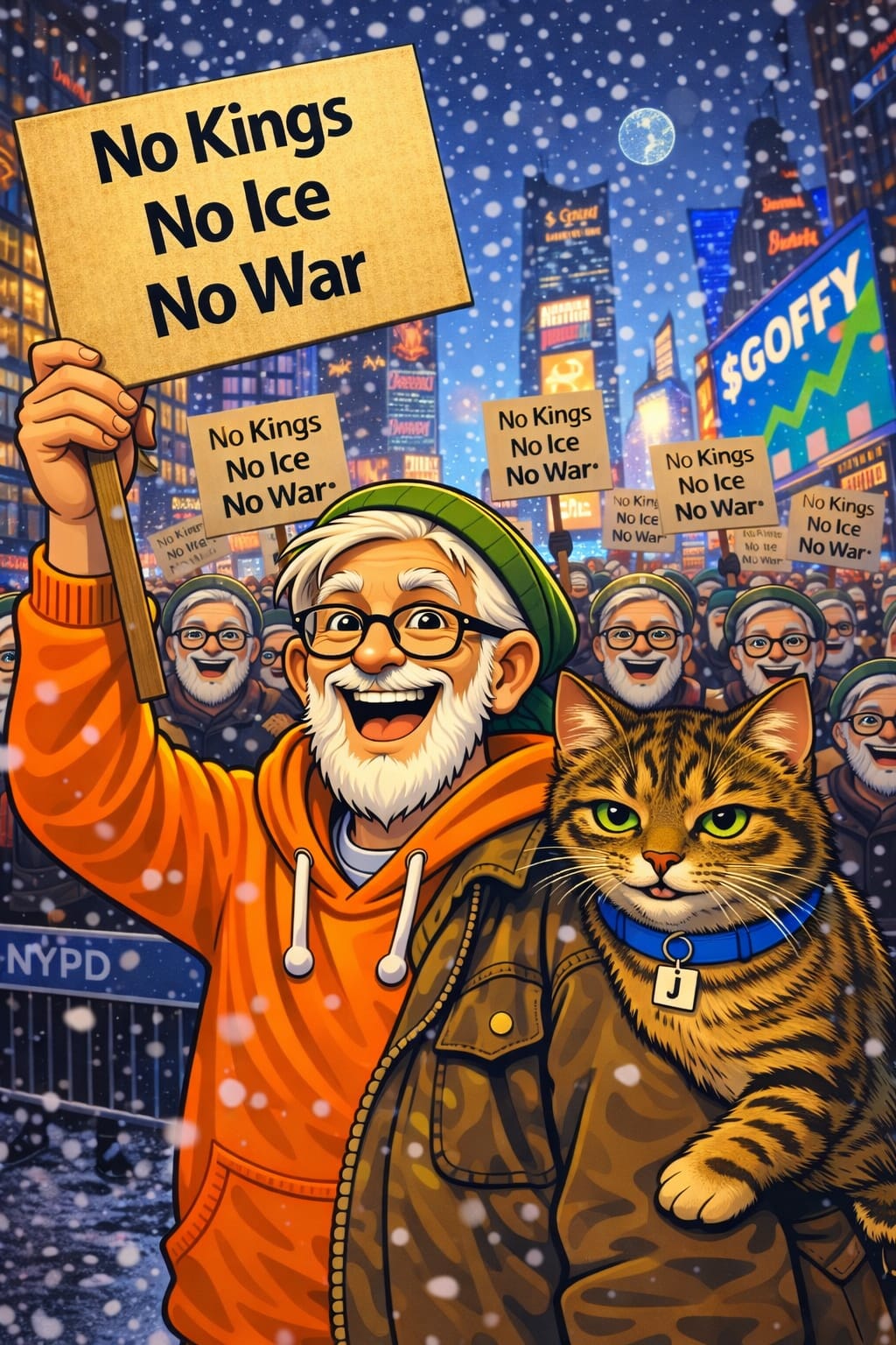 No kings protest poster