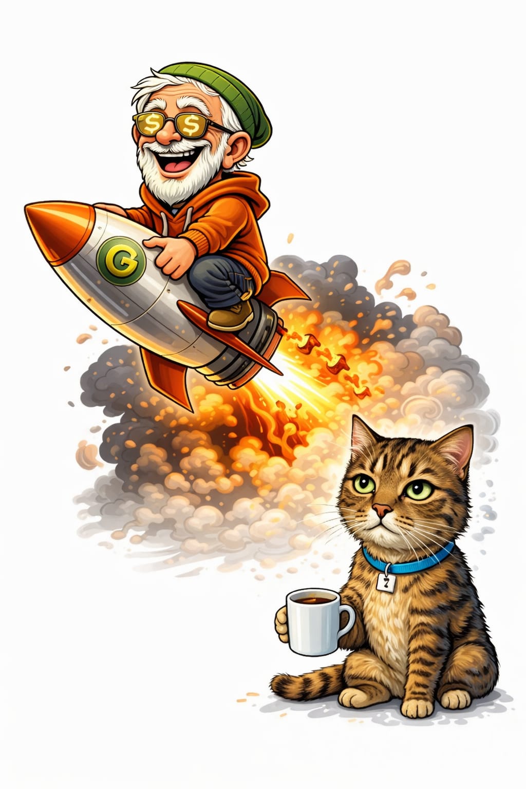 GOFFY rocket and cat